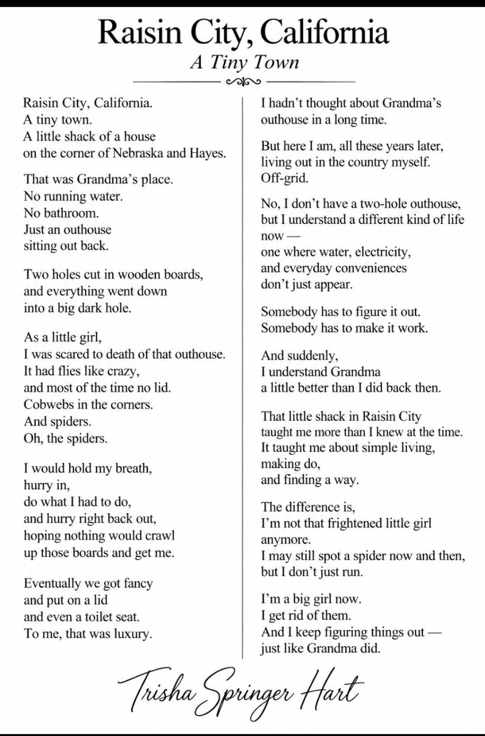 I Have Given Enough — a poem by Trisha Springer Hart